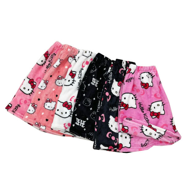 Hello Kitty Women Pajama Shorts Stretch Strip Sleepwear Pj Bottoms Sleep Shorts