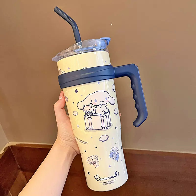 Sanrio Character Vacuum Cup with Straw Handle 1200ml – Joykawaii
