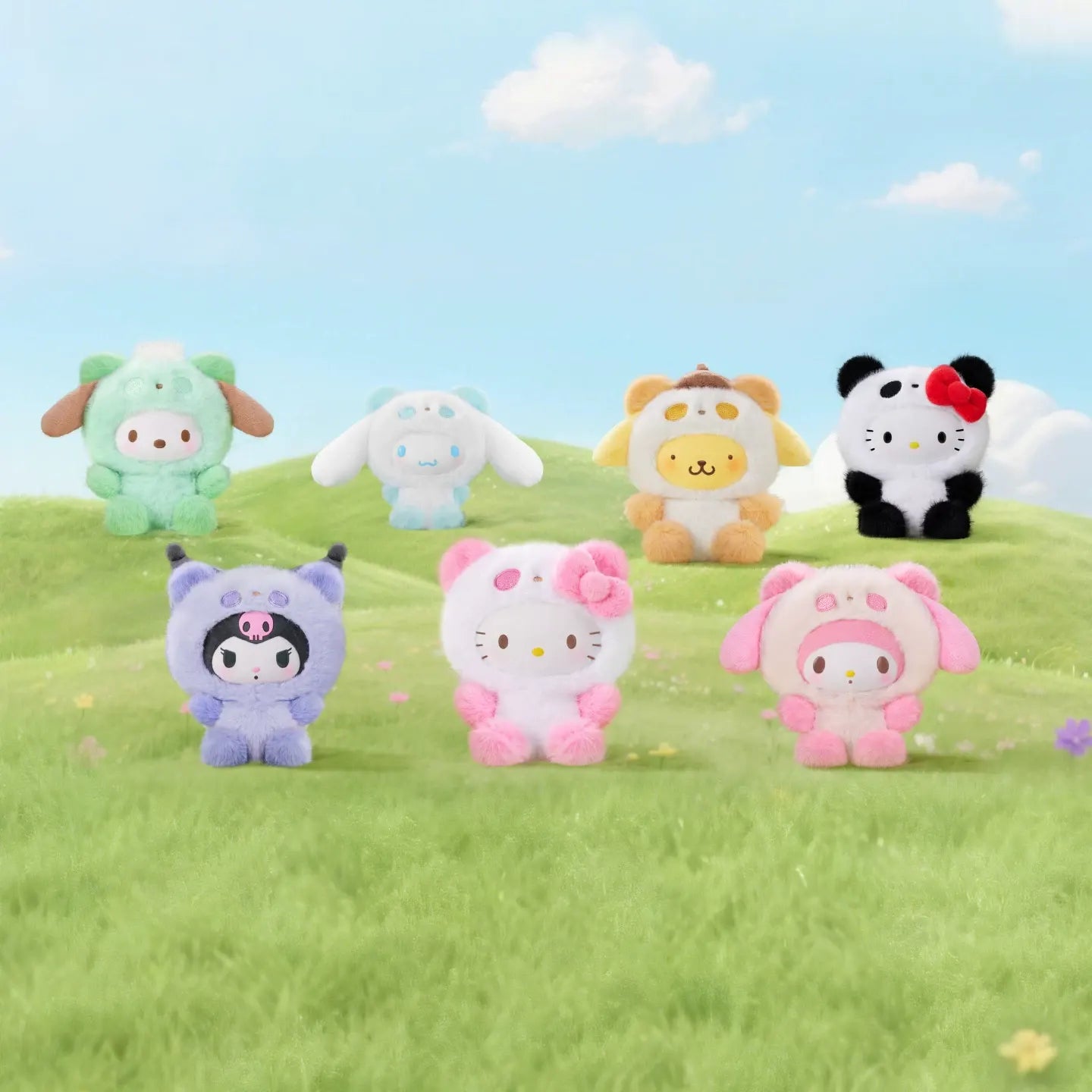 Sanrio Family Colorful Panda Plush pendant Blind Box