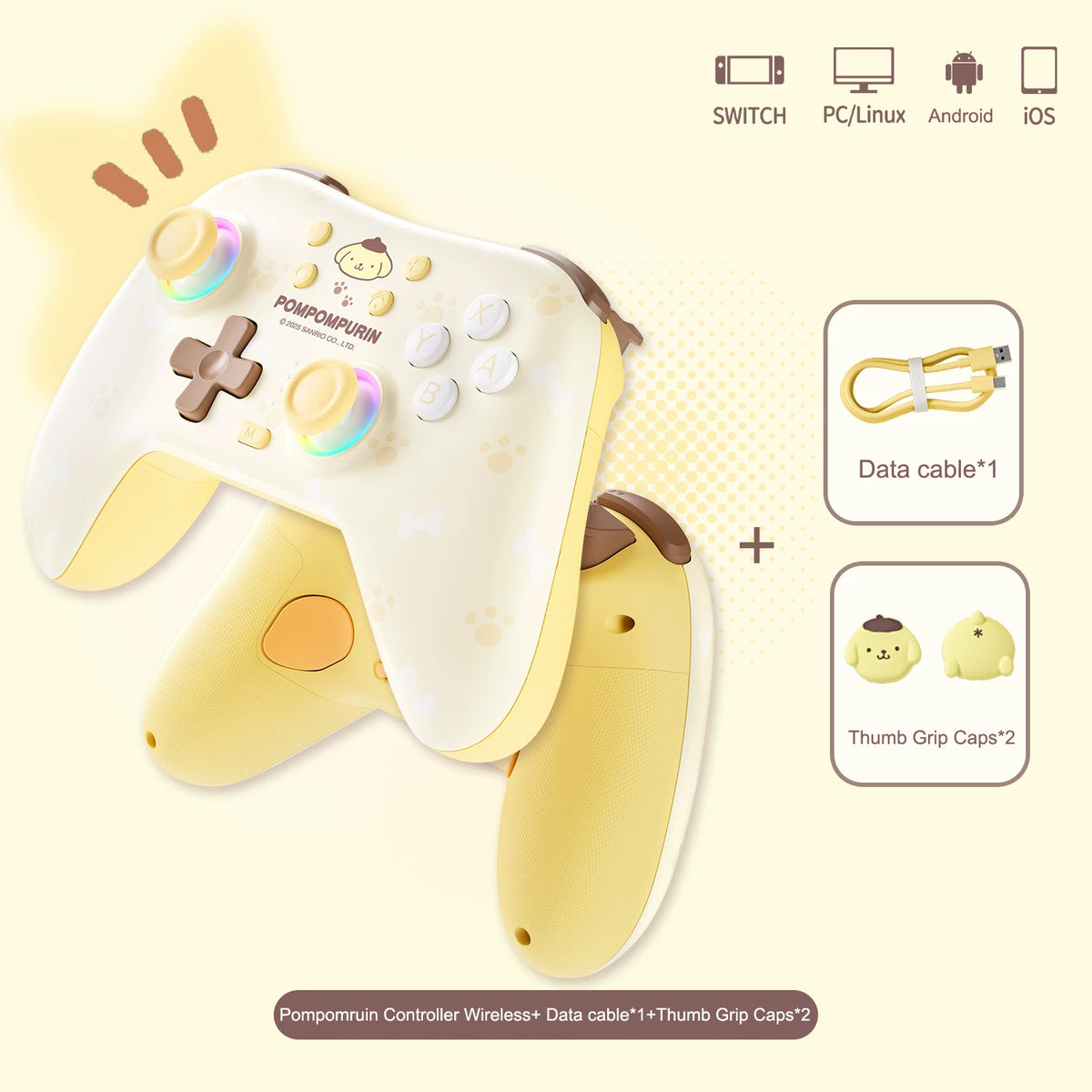Pompompurin Cinnamoroll Switch Controller Wireless for Switch 2/1/OLED/Lite PC