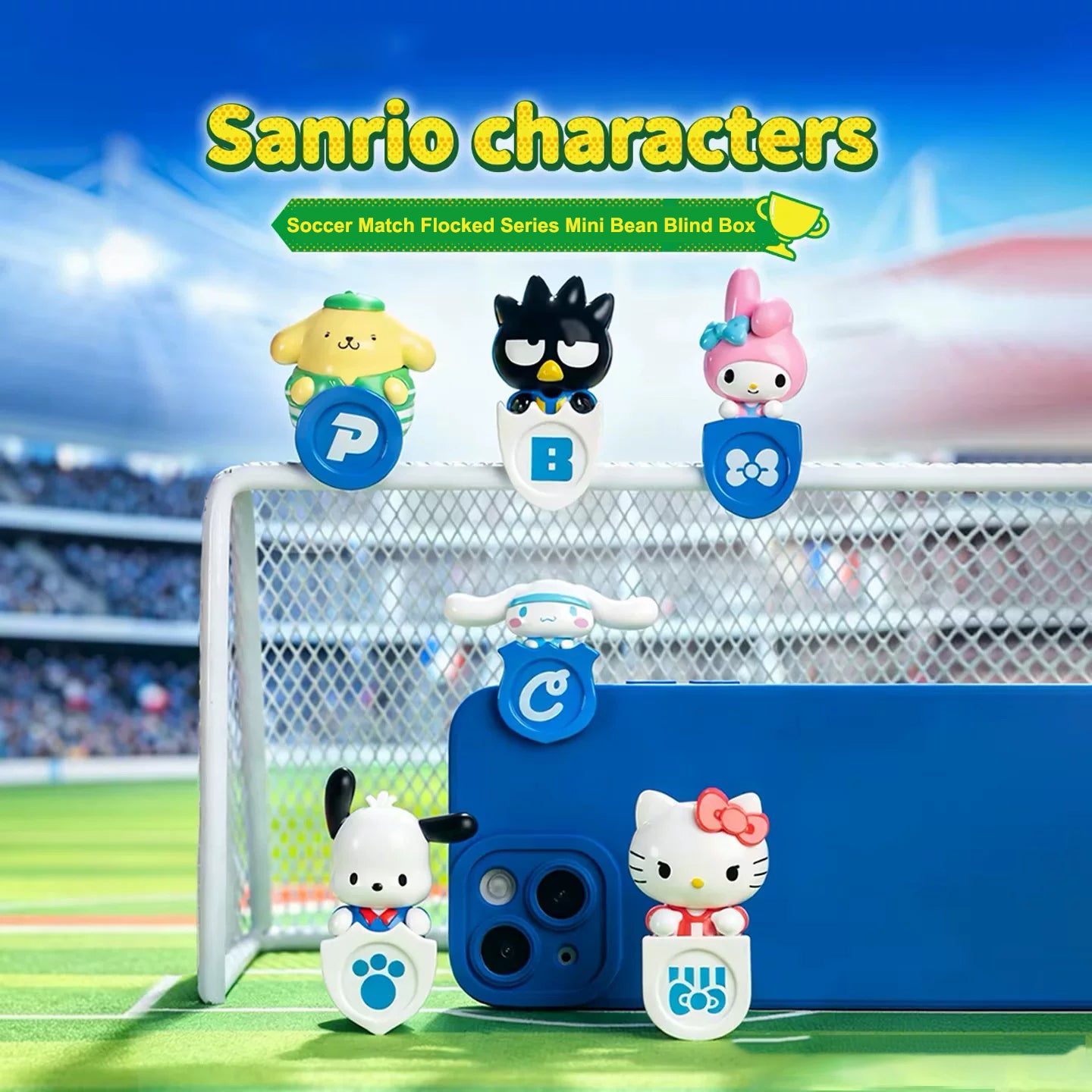 Sanrio Characters Soccer Match Flocked Series Mini Bean Blind Box