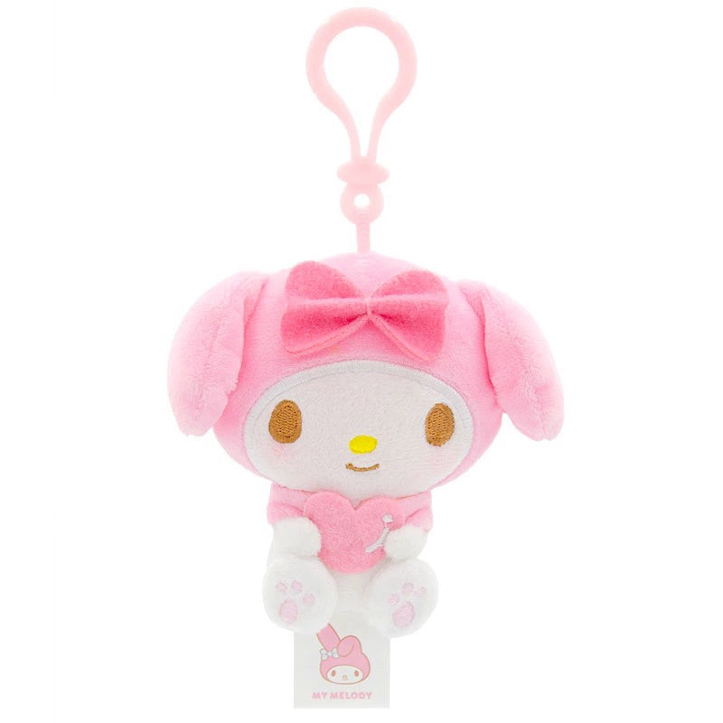 My Melody hugging a heart plush toy bag keychain