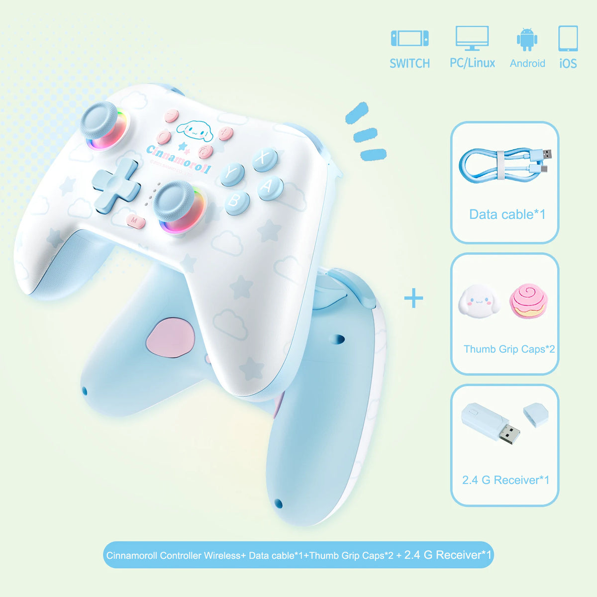 Pompompurin Cinnamoroll Switch Controller Wireless for Switch 2/1/OLED/Lite PC