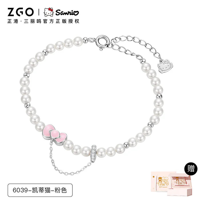 Hello Kitty Sterling Silver Cute Bracelet Birthday Christmas Jewelry Gifts for Women Girls（gift box)