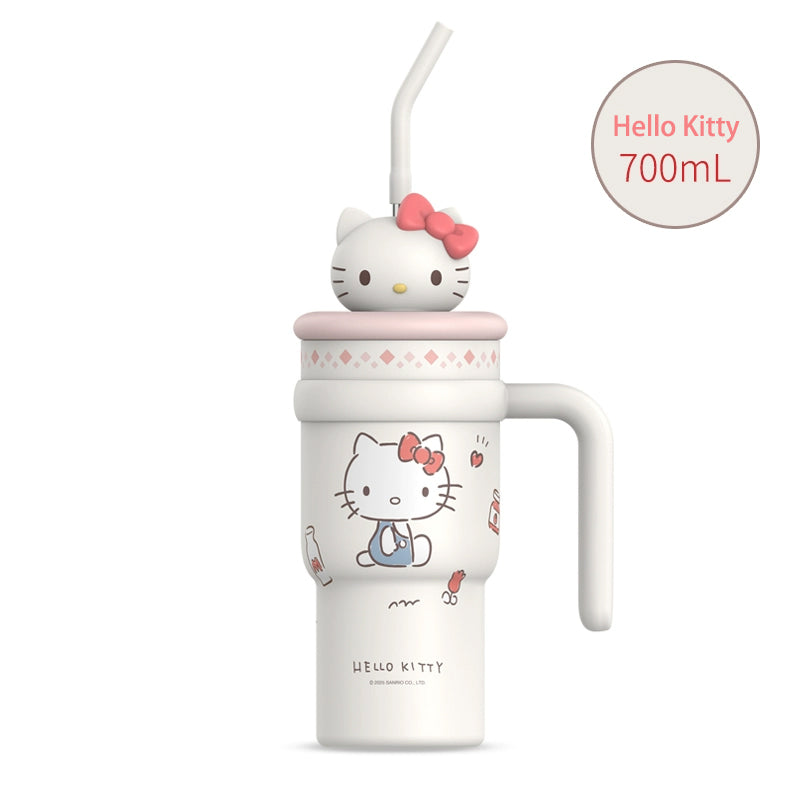 Sanrio Tumbler with Handle Stainless Steel Insulated Cup with Lid 700ml