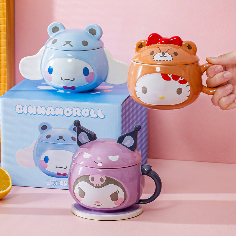 Sanrio Ceramic cup with lid 450ml