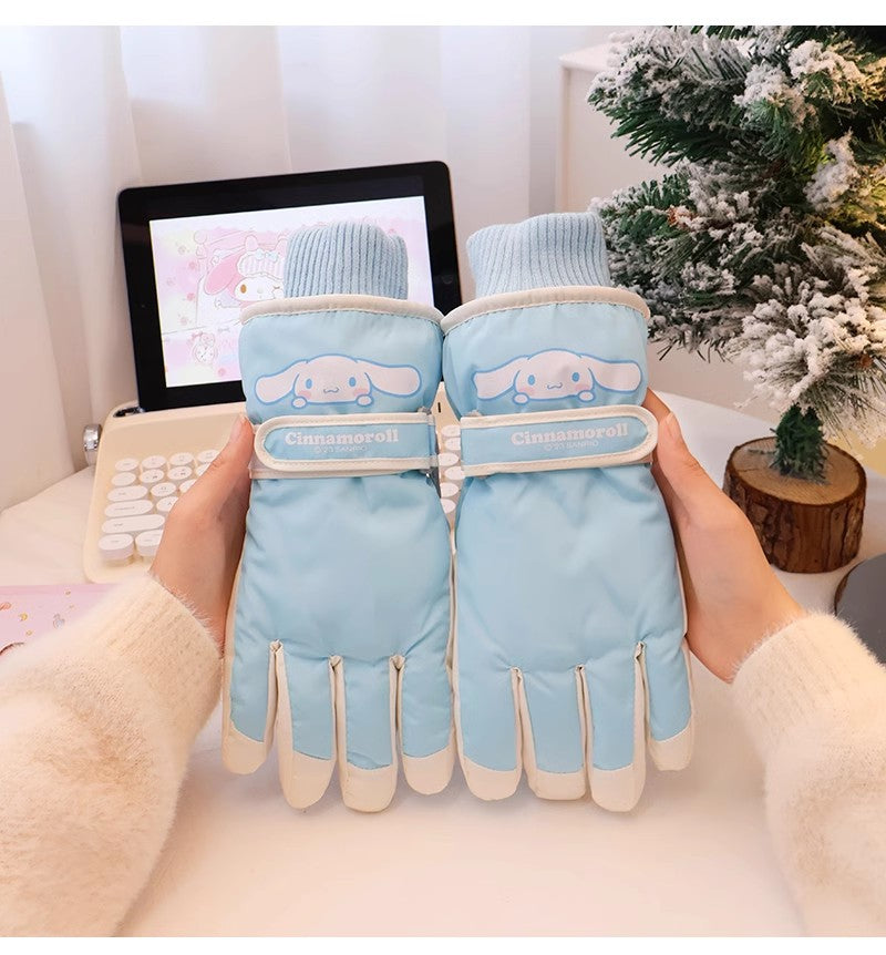 Hello Kitty Winter Snow Gloves Waterproof Ski Gloves Warm Windproof Gloves