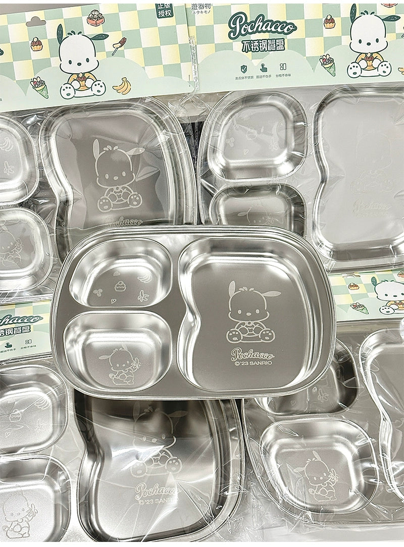 Sanrio Children's stainless steel dinner plate divided rice tray