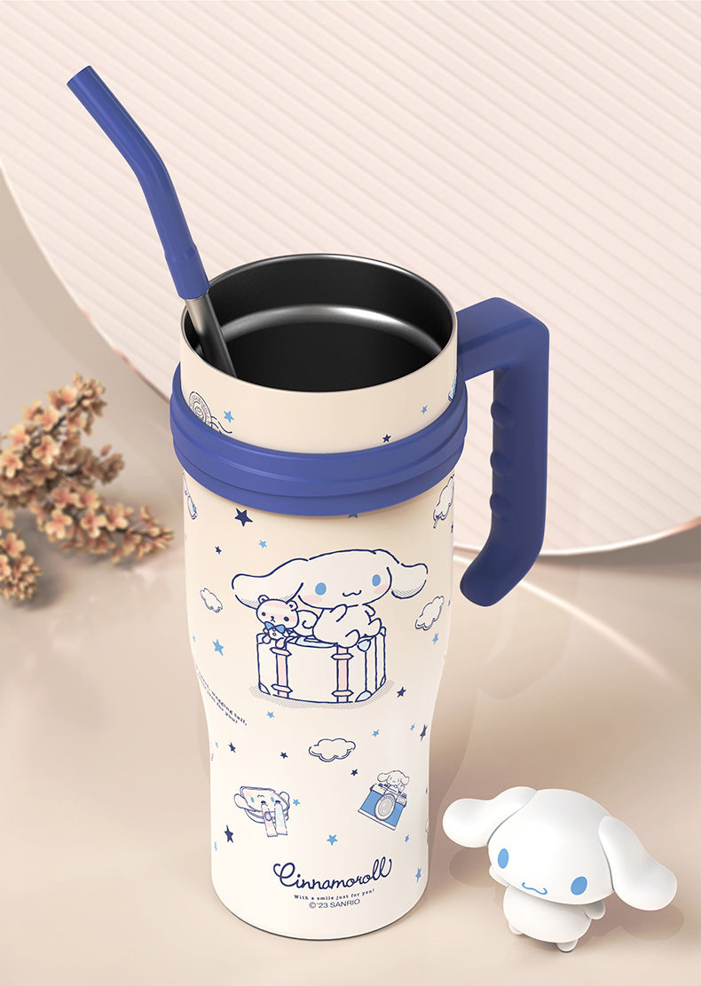 Sanrio Character Vacuum Cup with Straw Handle 1200ml