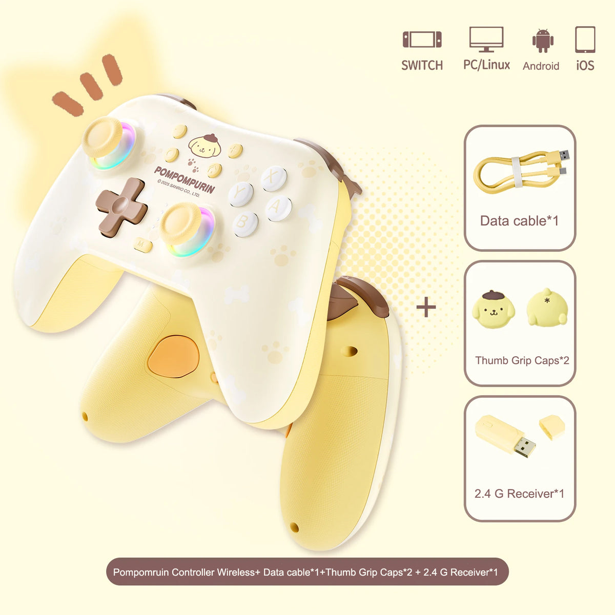 Pompompurin Cinnamoroll Switch Controller Wireless for Switch 2/1/OLED/Lite PC