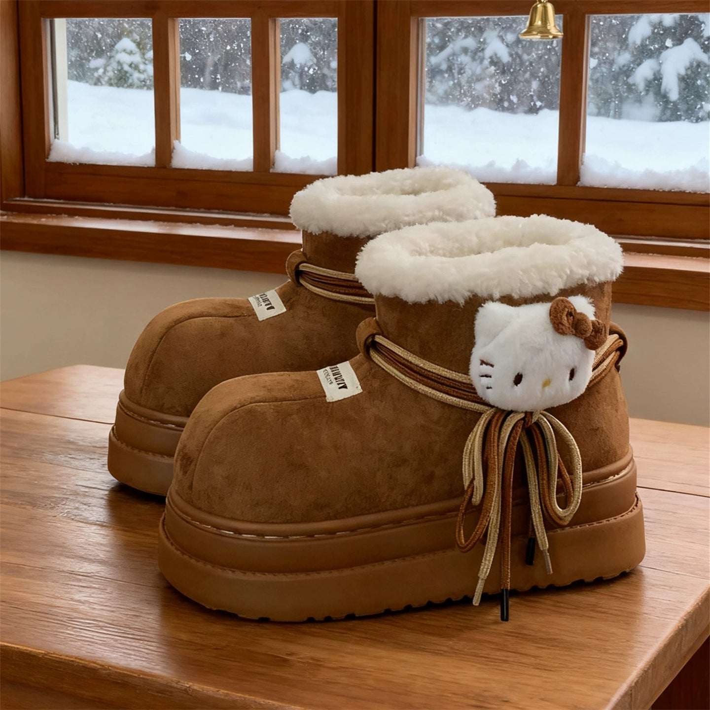 Hello Kitty Winter Snow Boots Cute Fluffy Boots Shoes