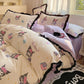 Kuromi Cotton Bedding Sheet With Black Ruffles