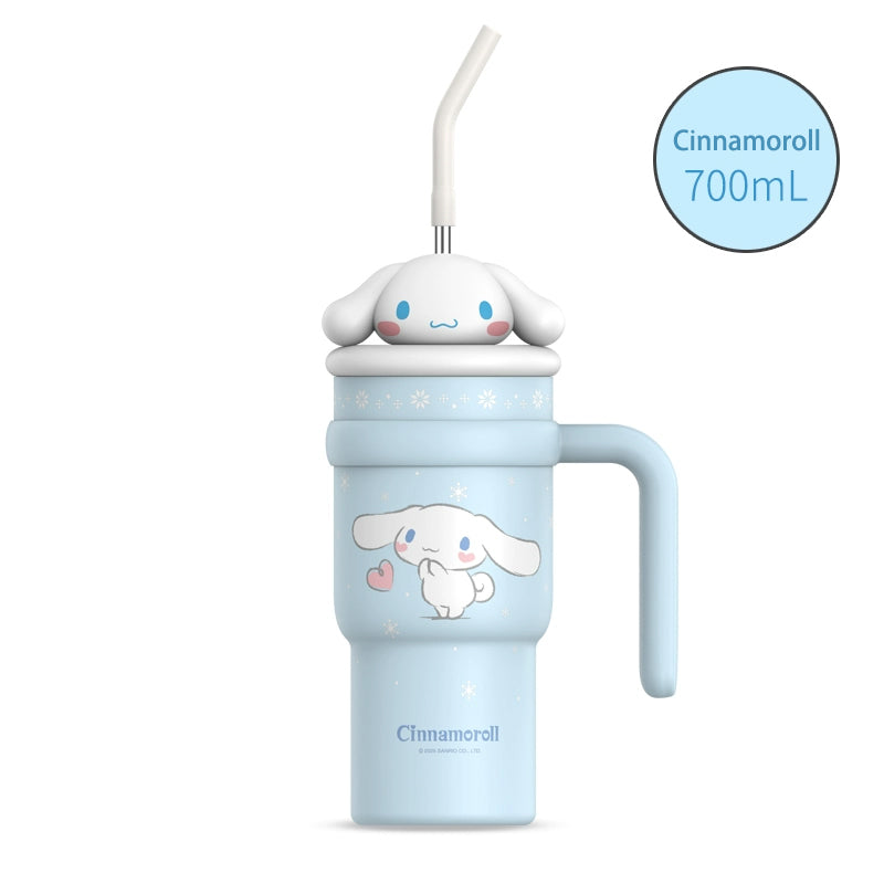 Sanrio Tumbler with Handle Stainless Steel Insulated Cup with Lid 700ml