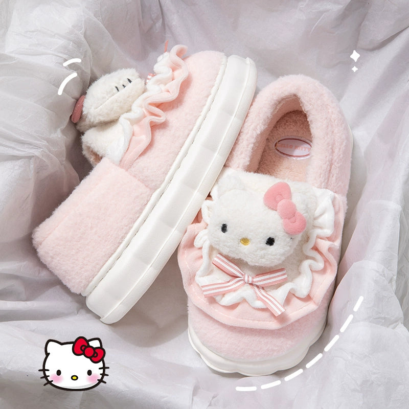 Sanrio Fluffy Plush Slippers House Slippers Winter Slippers for Women