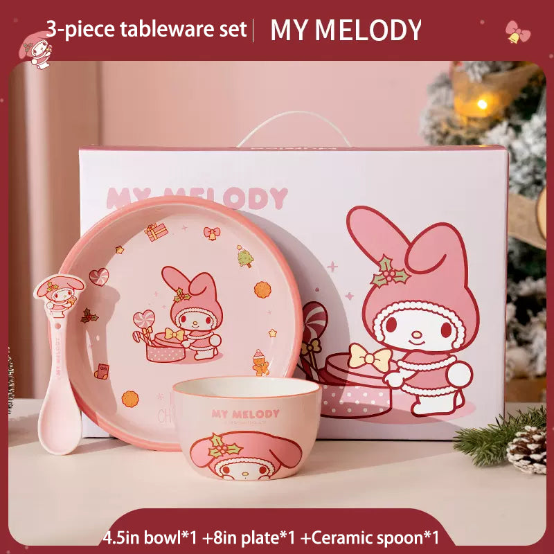 Cinnamoroll and My melody Christmas tableware set