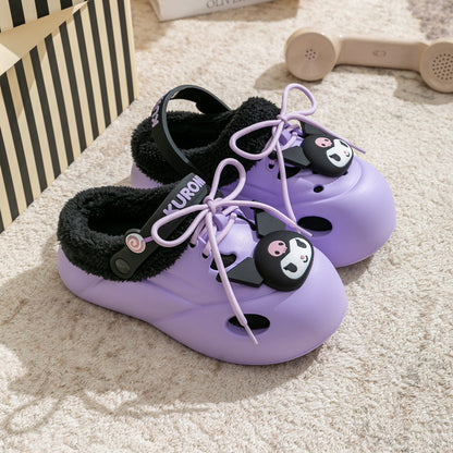 Sanrio Clogs Platform plush Shoes Slippers Winter Warm Plush