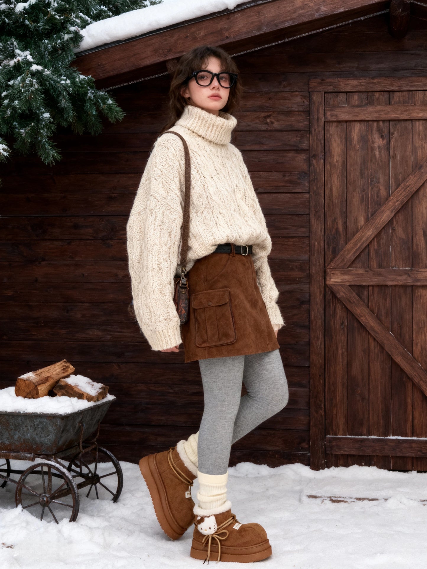 Hello Kitty Winter Snow Boots Cute Fluffy Boots Shoes