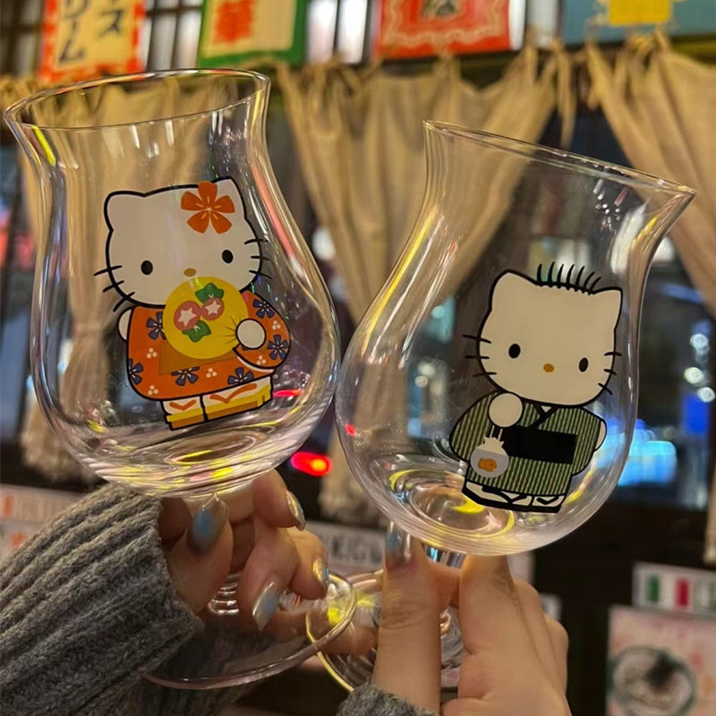 Sanrio Hello Kitty Couple Japanese Wine Glass