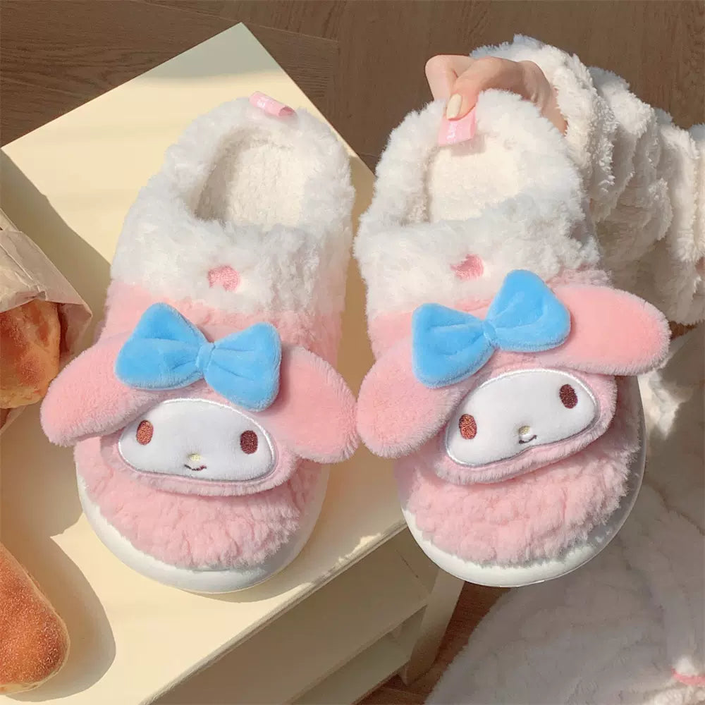 Sanrio plush fuzzy slippers home shoes Joykawaii