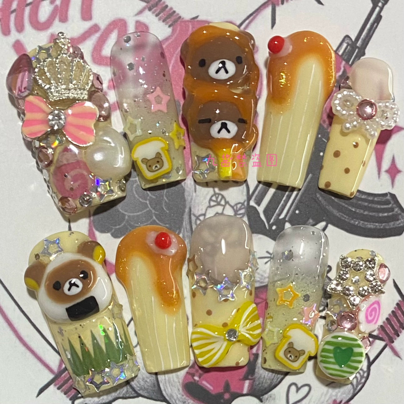 Handmade Rilakkuma Press-On Nail