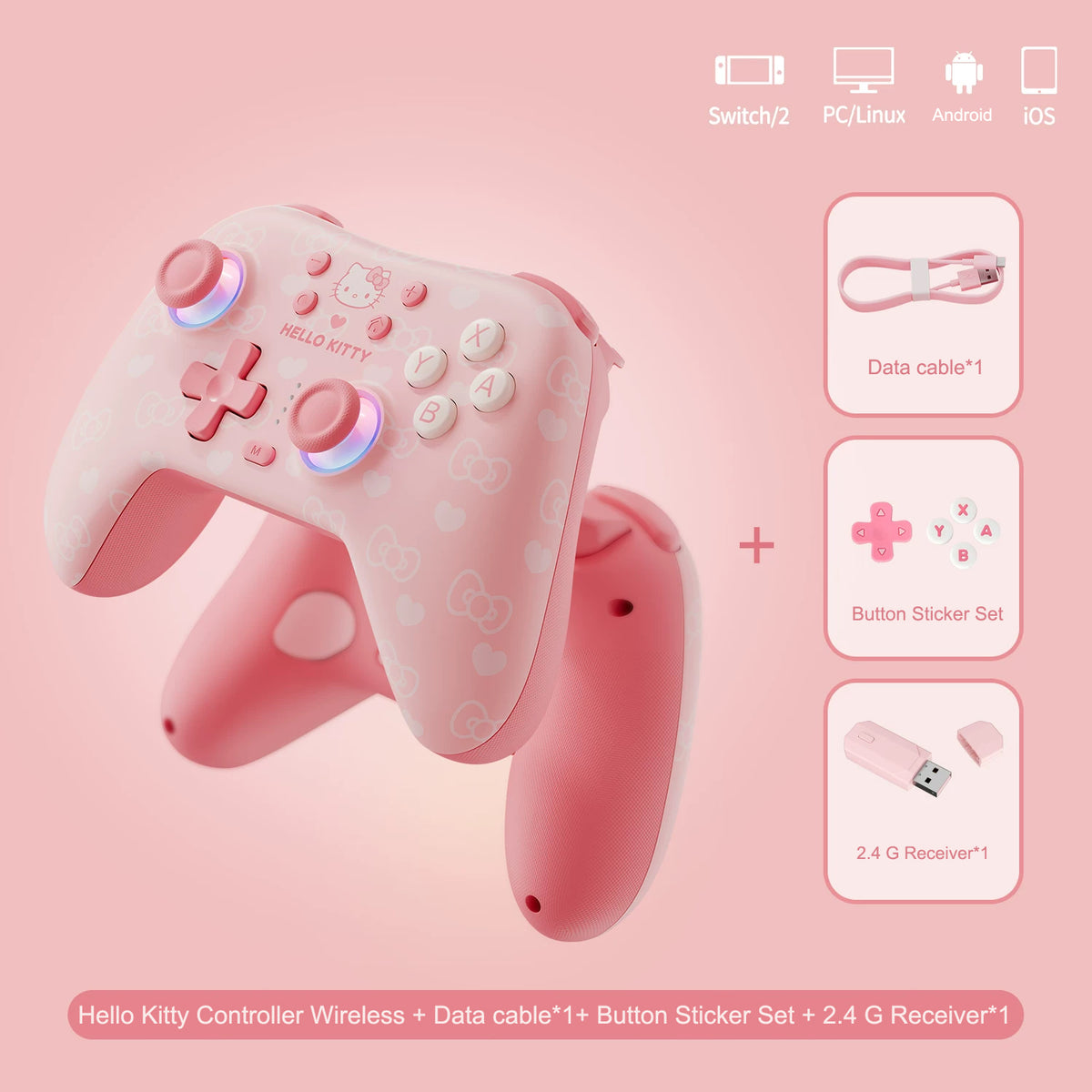 Hello Kitty Switch Controller Wireless for Switch 2/1/OLED/Lite PC