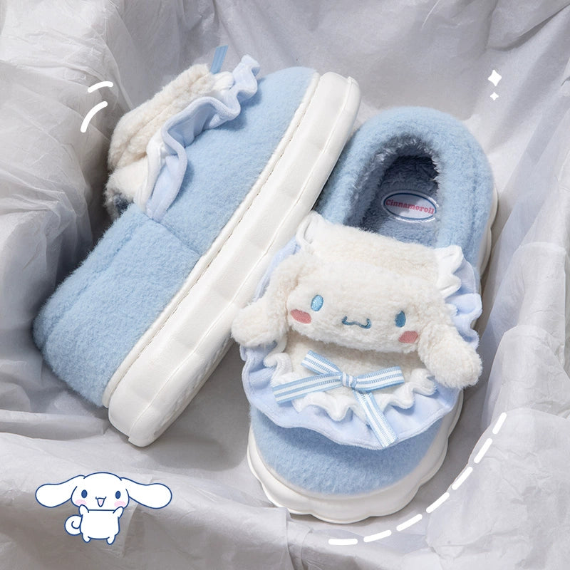 Sanrio Fluffy Plush Slippers House Slippers Winter Slippers for Women