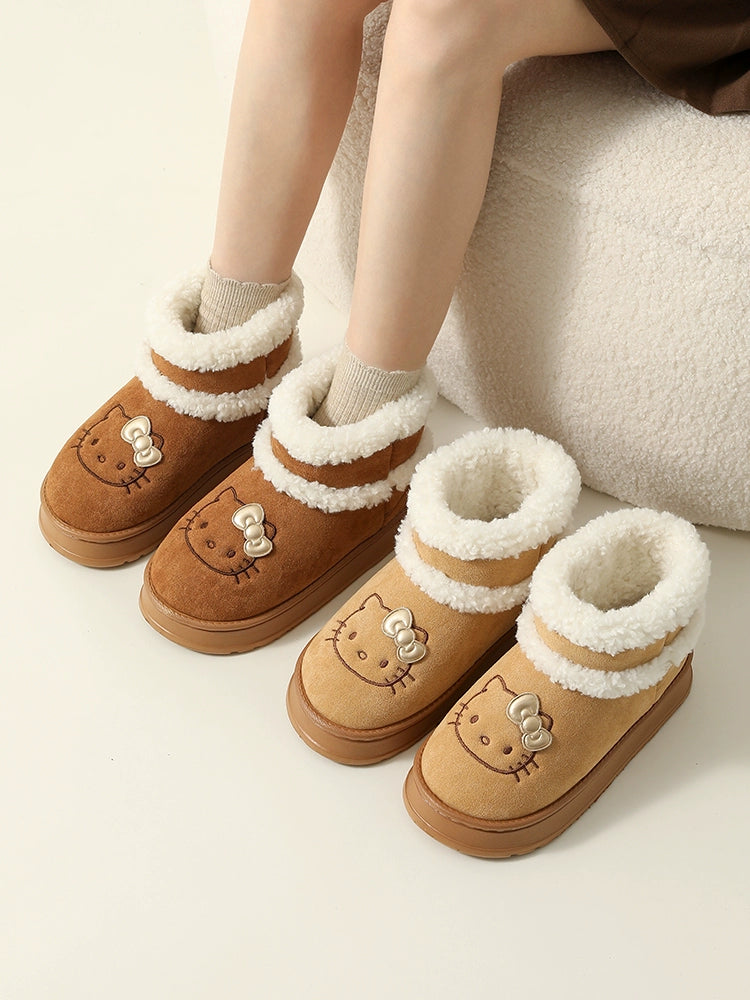 Hello Kitty Winter Snow Boots Cute Fluffy Boots Shoes