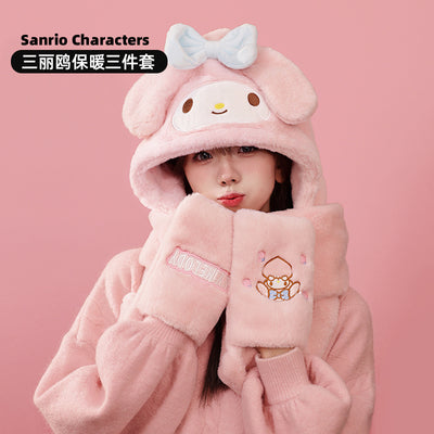 Sanrio Winter Hat with Scarf and Gloves Warm Accessory Outfits