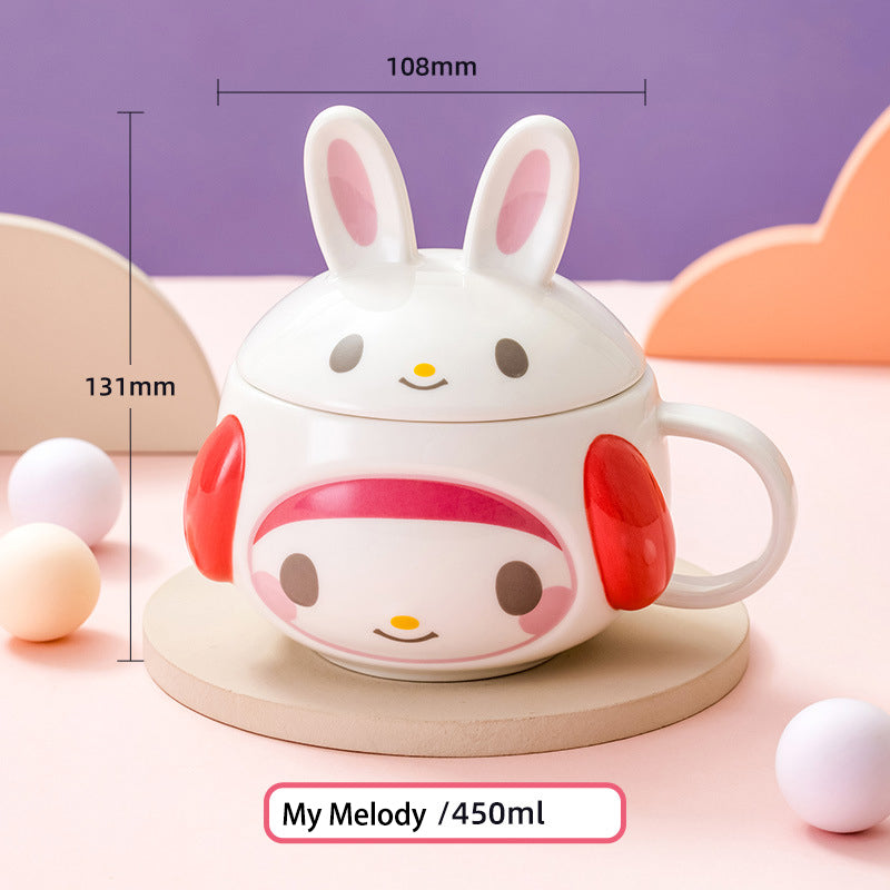 Sanrio Ceramic cup with lid 450ml