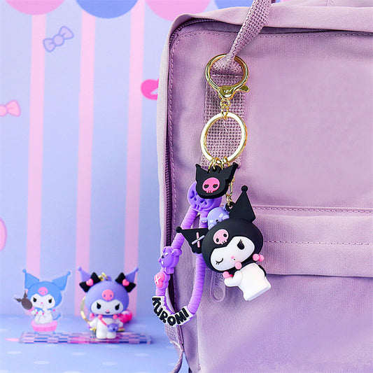 Kuromi and My melody cool girl keychain