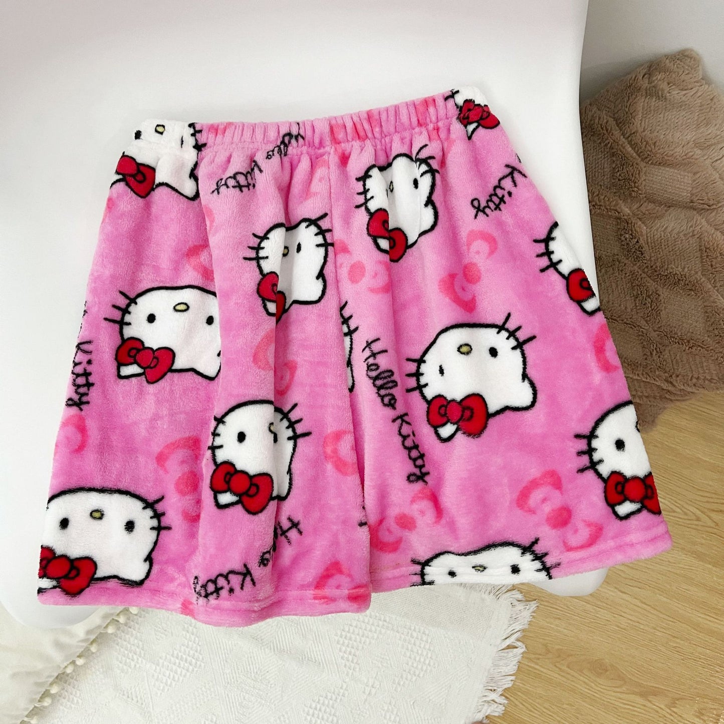 Hello Kitty Women Pajama Shorts Stretch Strip Sleepwear Pj Bottoms Sleep Shorts