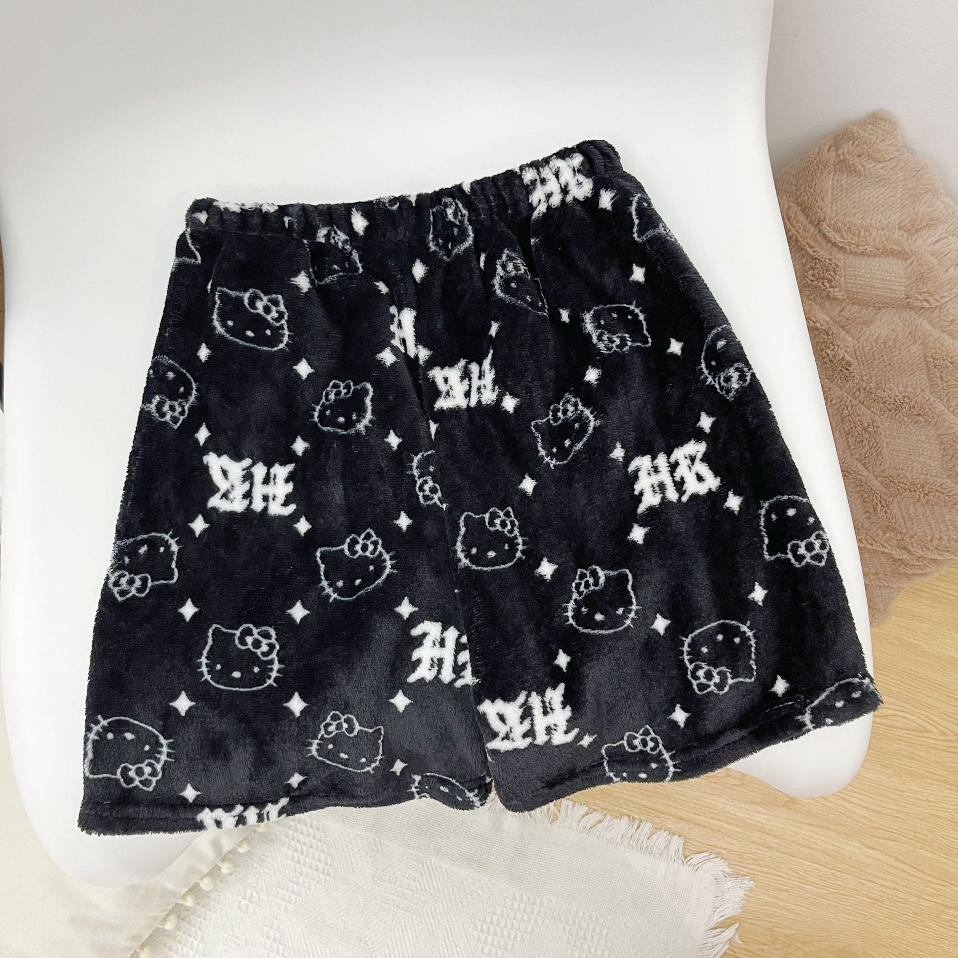 Hello Kitty Fuzzy Grey & Black Pajama Shorts popular SEND OFFERS!