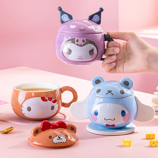 Sanrio Ceramic cup with lid 450ml