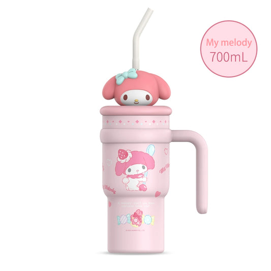 Sanrio Tumbler with Handle Stainless Steel Insulated Cup with Lid 700ml