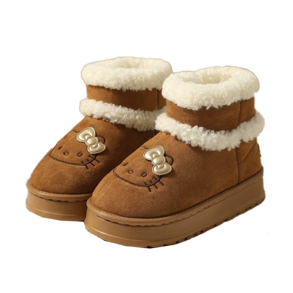 Hello Kitty Winter Snow Boots Cute Fluffy Boots Shoes