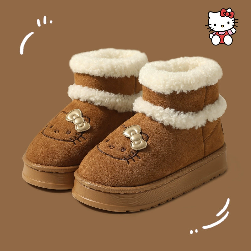 Hello Kitty Winter Snow Boots Cute Fluffy Boots Shoes