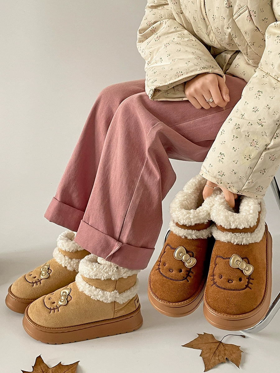 Hello Kitty Winter Snow Boots Cute Fluffy Boots Shoes