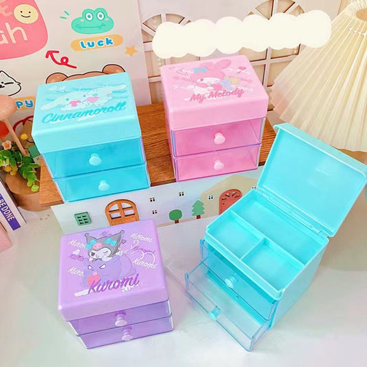 Sanrio Desktop flip double layer storage box