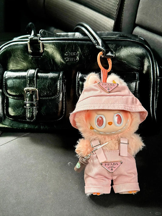 Labubu Outfit Fashion Dress Hat + Pants + Bag (No doll)