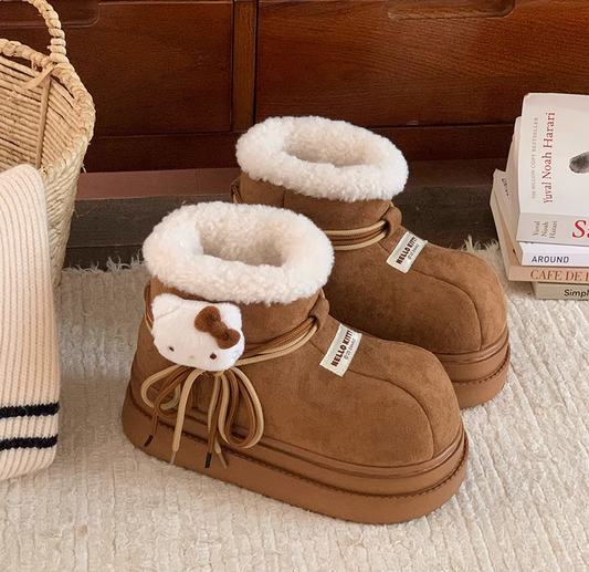 Hello Kitty Winter Snow Boots Cute Fluffy Boots Shoes
