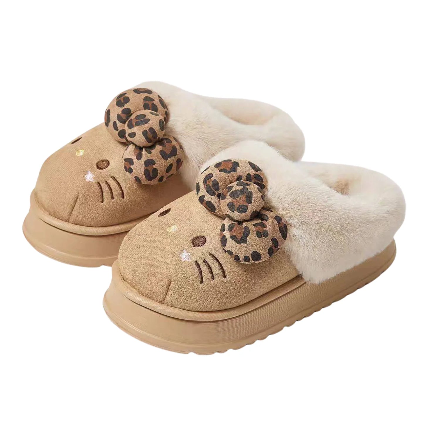 Hello Kitty Fuzzy Slippers Indoor Outdoor Cozy Slippers