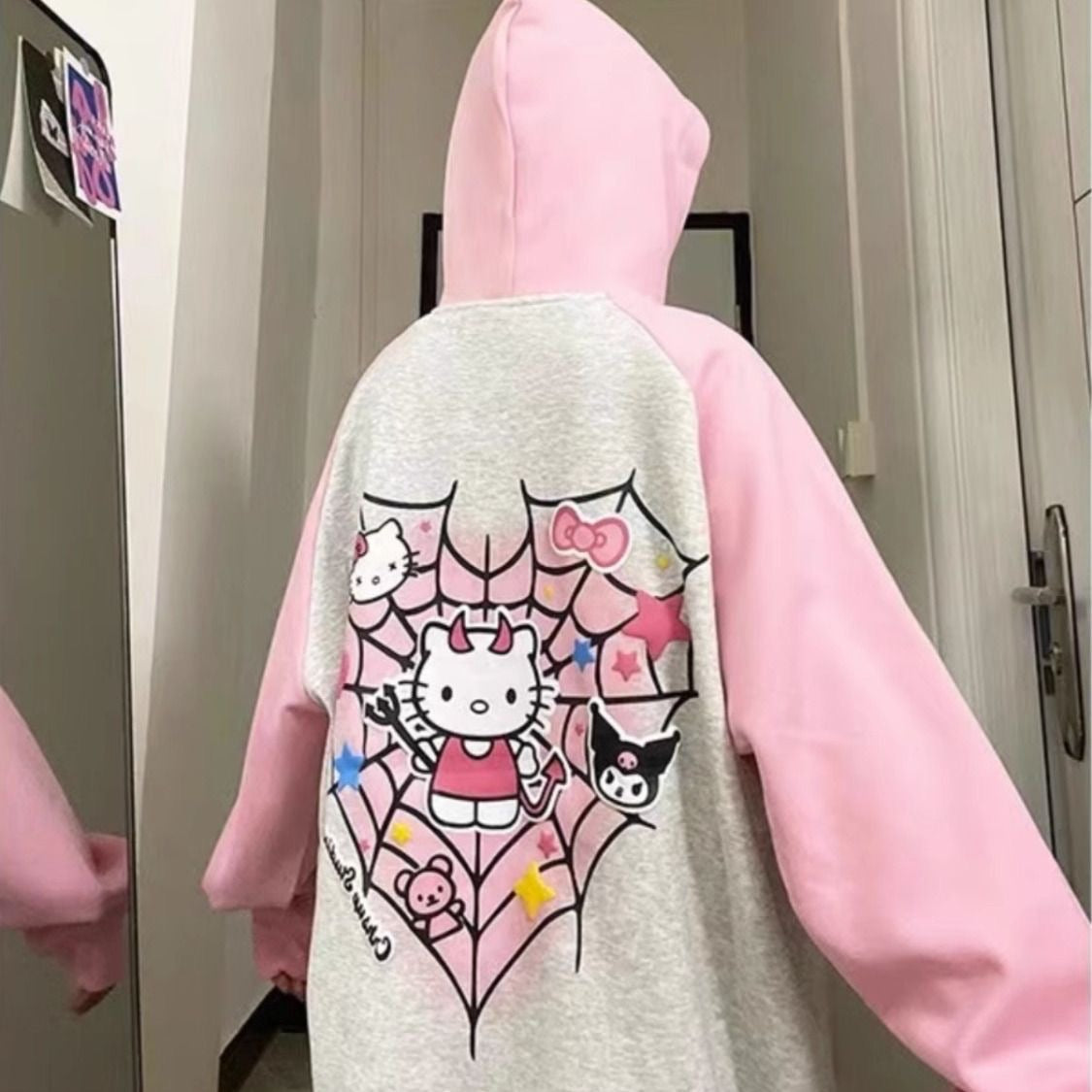 Pink hello store kitty hoodie