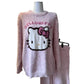 Hello Kitty  fuzzy Long Sleeve Lounge wear  Pajama Set