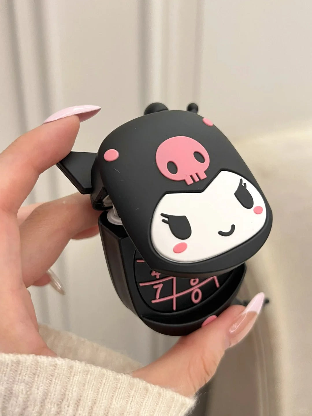 Kuromi Flip Phone Shape Silicone AirPods Case