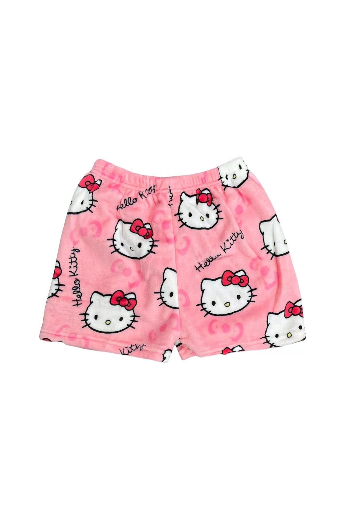 Hello Kitty Women Pajama Shorts Stretch Strip Sleepwear Pj Bottoms Sleep Shorts