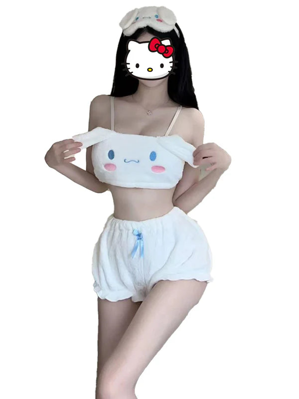 Kawaii Fuzzy Lingerie Set soft pajamas