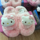 Hello Kitty / Kuromi Plush Fluffy Slippers Ladies home slippers