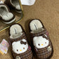 Hello Kitty Fuzzy Slippers Checkered design slippers
