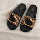 Hellokitty Leopard Print Shower Sandals Bathroom Slippers Non-Slip Indoor Home House Beach Shoes