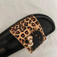 Hellokitty Leopard Print Shower Sandals Bathroom Slippers Non-Slip Indoor Home House Beach Shoes